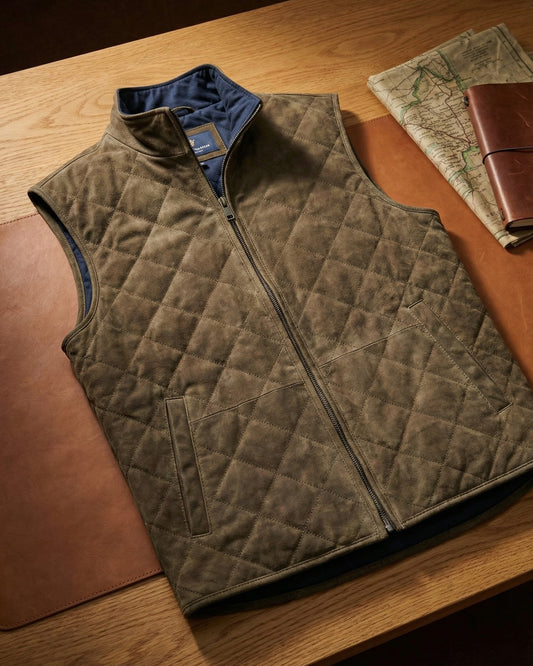 Giorgio Suede Quilted Vest